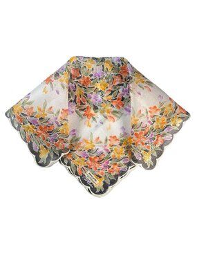 Vintage Pierre Cardin Cotton Floral Scarf 16" Never Worn